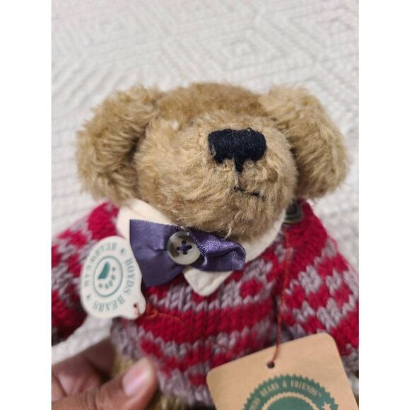 Boyds Archive Geraldo Plush Toy Bear Brown Big Ear‎ Red Sweater Original Tags - Picture 5 of 5